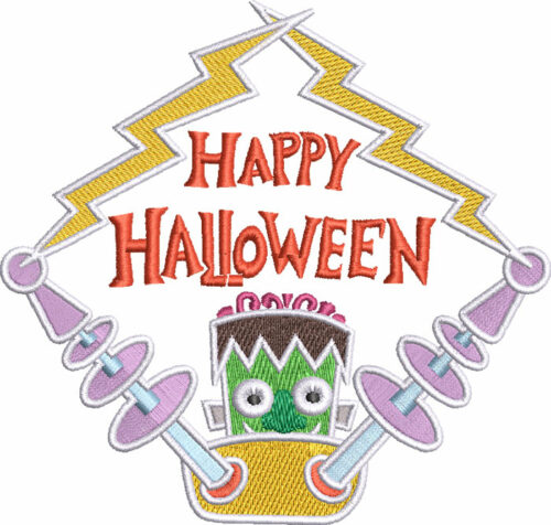 Happy Halloween frank embroidery design