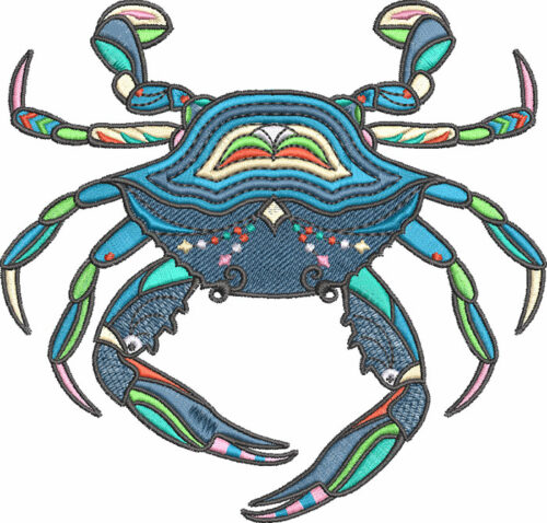 graphic crab embroidery design