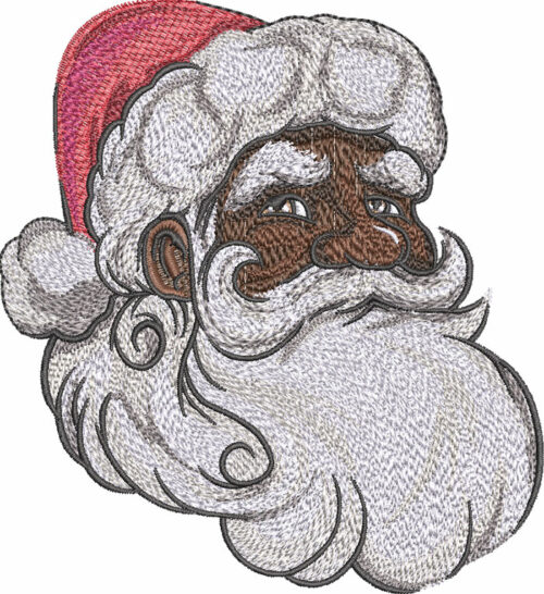 African American Santa Face embroidery design