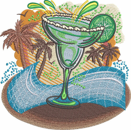 Margarita Beach embroidery design