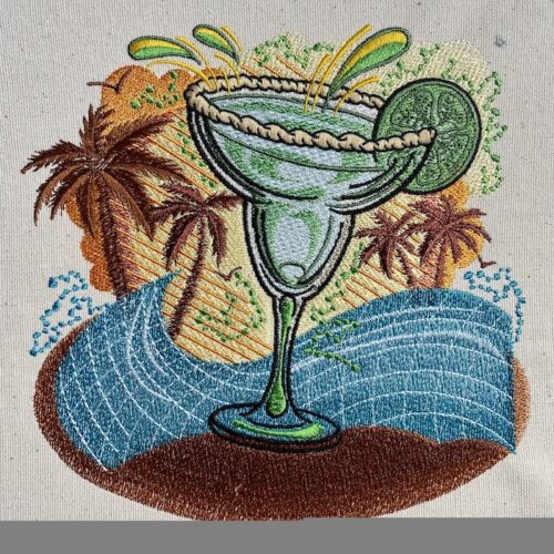 margarita beach embroidery design