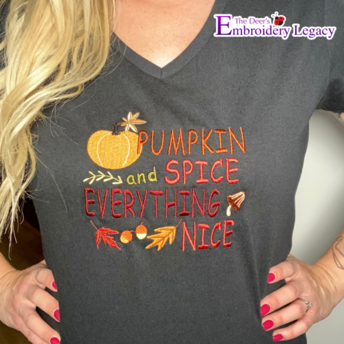 Pumpkin Spice Embroidery Design