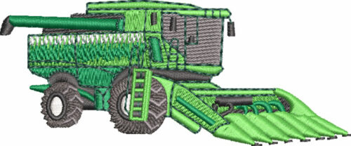 farming combine embroidery design