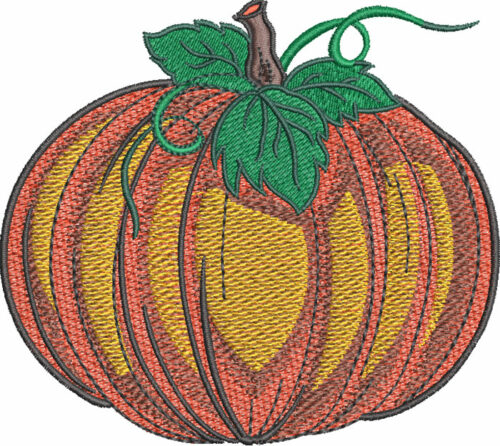 Autumn pumpkin embroidery design