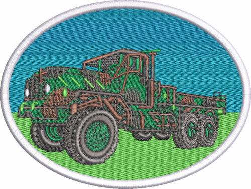 Military truck embroidery design