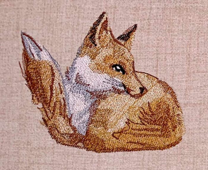 fox embroidery design