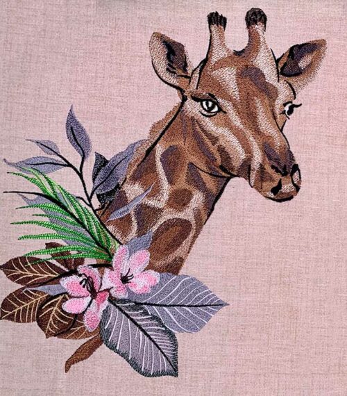 African Animals Giraffe embroidery design