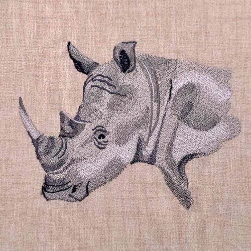 African Animals Rhino embroidery design