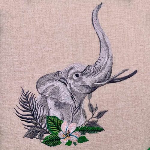 African Animals Elephant embroidery design