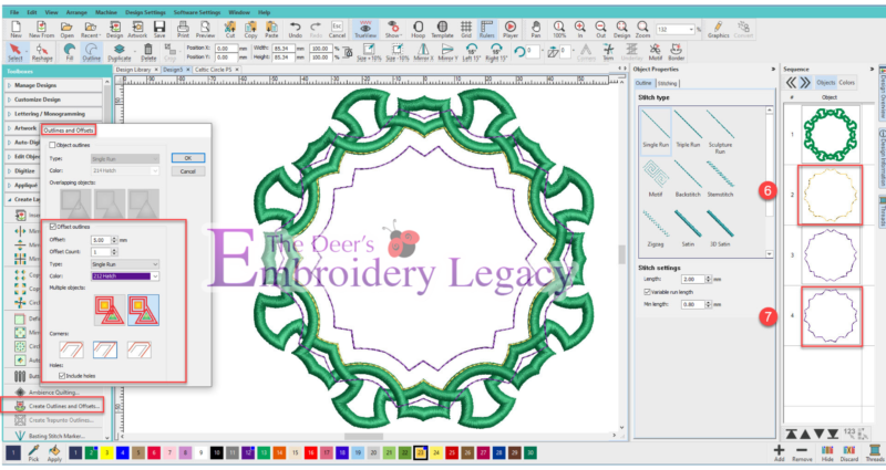 Hatch Embroidery Design Software celtic step 6-7