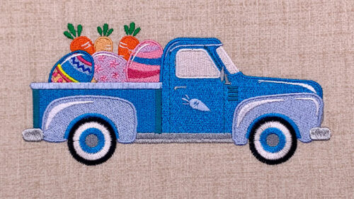 Easter Truck Embroidery Design