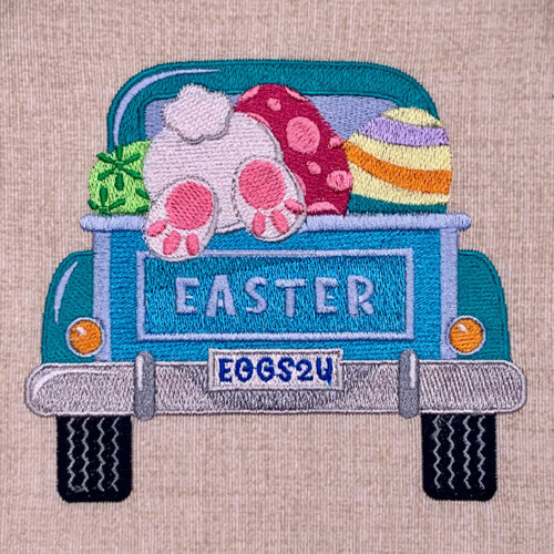 Easter Truck embroidery design