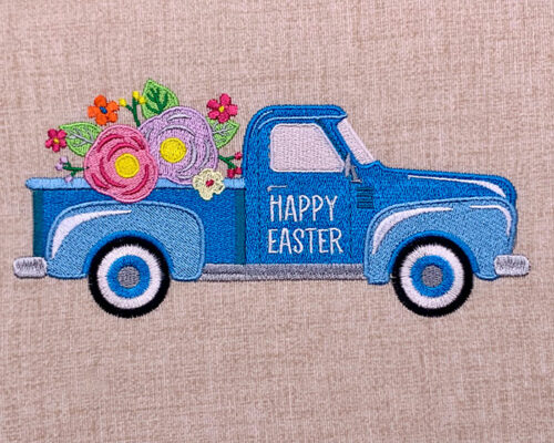 Easter Truck Embroidery Design