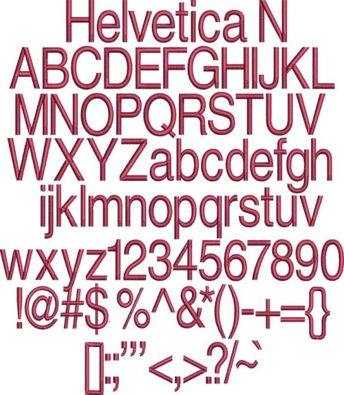 Helvetica Narrow BX Embroidery Design