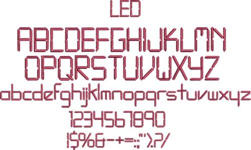 Led 20mm BX embroidery font