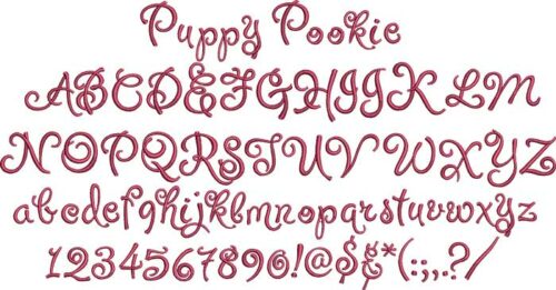 Puppy Pookie BX embroidery font