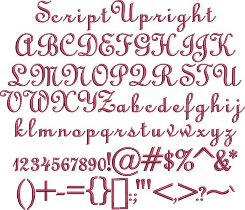 Script Upright BX embroidery font