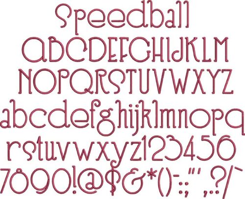 Speedball No3 Regular BX embroidery font