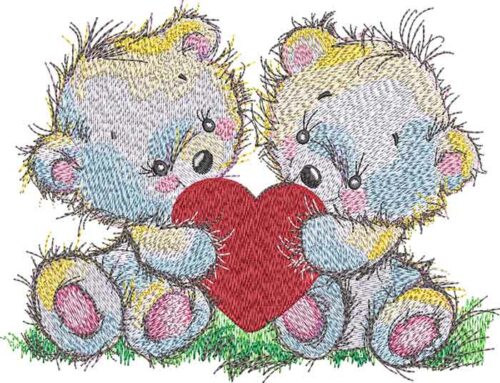 Teddy Bear Love embroidery design