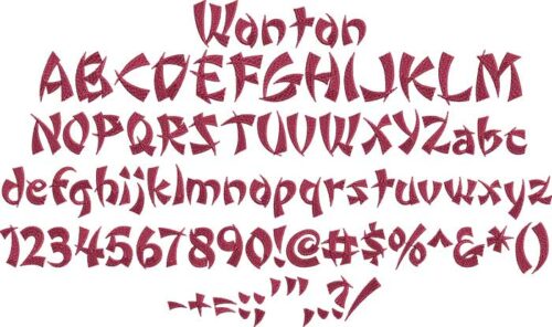 Wonton BX embroidery font