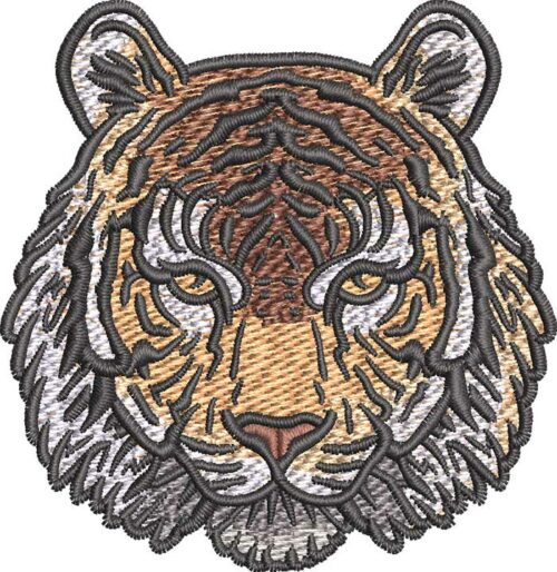 tiger face embroidery design