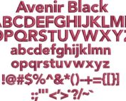 Avenir Black BX embroidery font