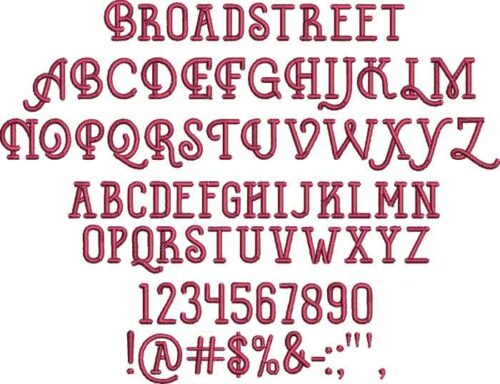 Broadstreet BX embroidery font