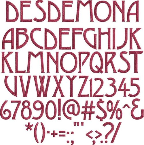 Desdemona BX embroidery font