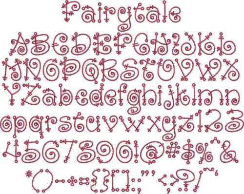 Fairytale BX embroidery font