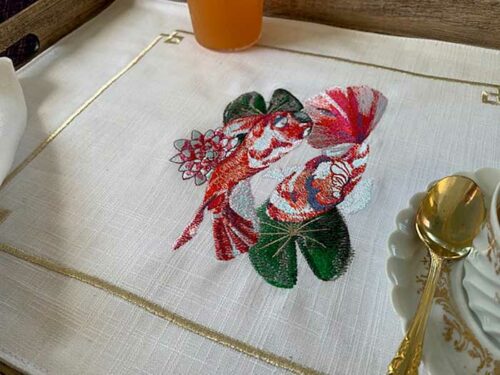 Koi tray sew out