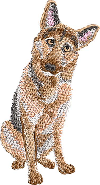 German Shepherd dog embroidery design