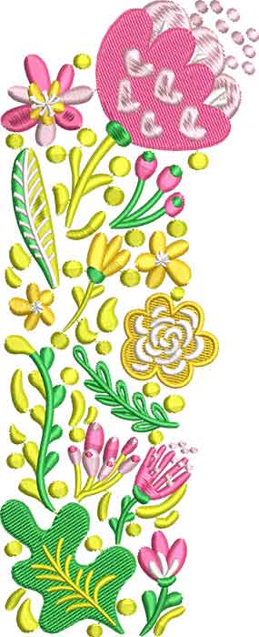 Summer Flowers Font I embroidery design