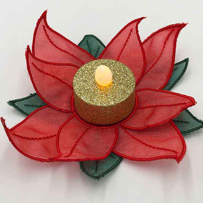 ITH Poinsettia tea light