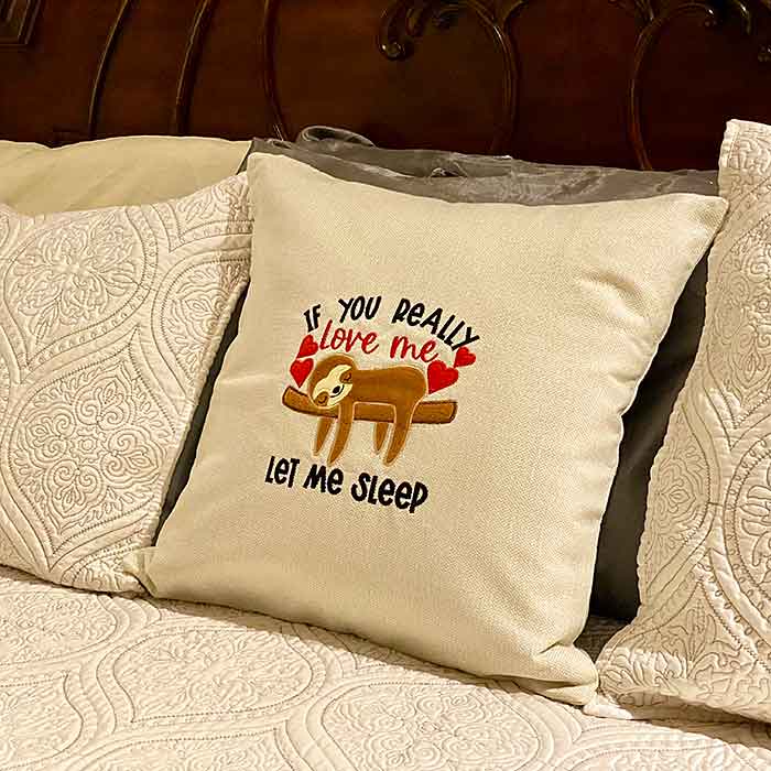 Sloth Cushion Embroidery Legacy Design