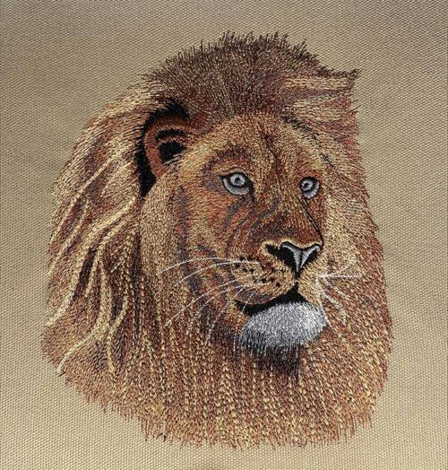 Majestic Lion Head Embroidery Design