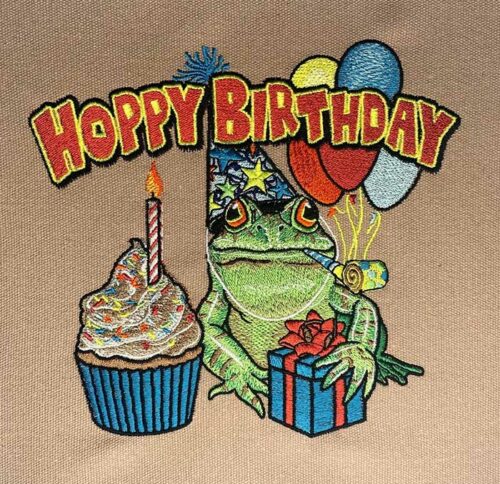 Hoppy Birthday embroidery design