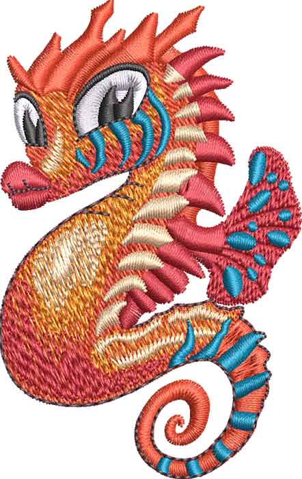 Seahorse Embroidery Design