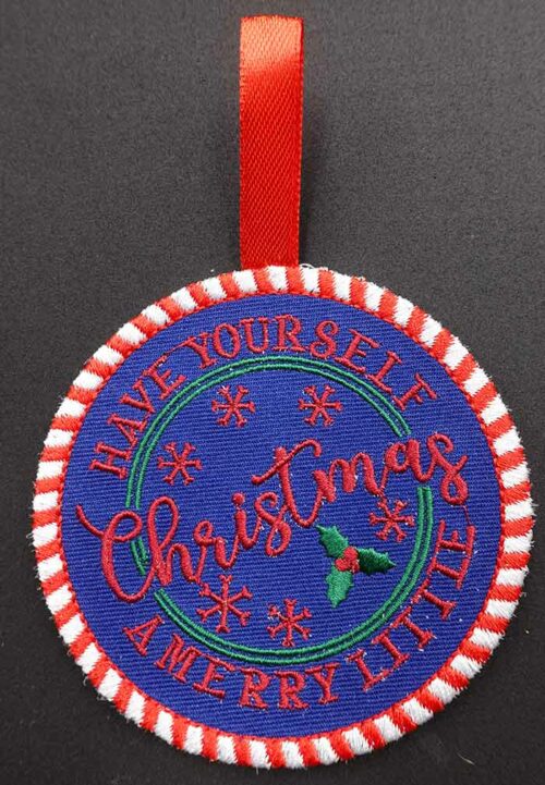 merry christmas ornament embroidery design