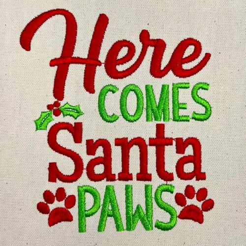 santa paws embroidery design