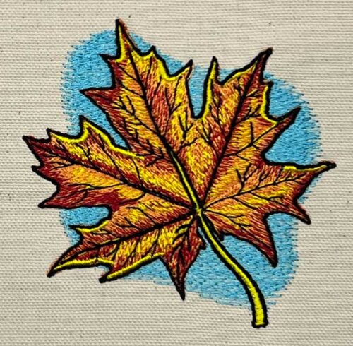 maple leaf embroidery design