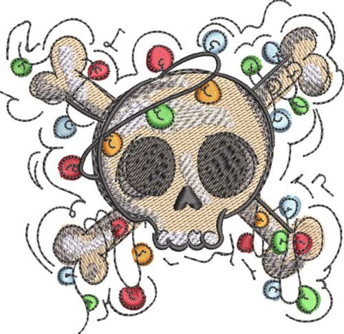 skeleton holiday embroidery design