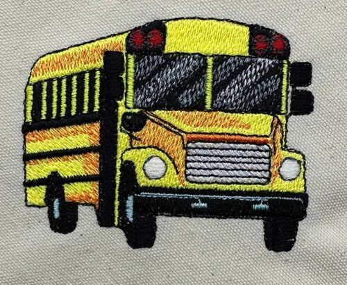 school bus embroidery design