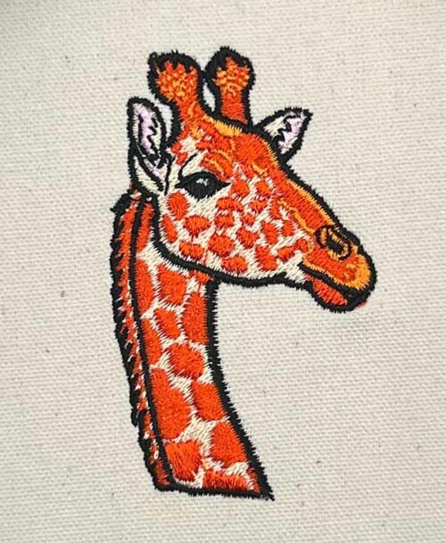 giraffe face embroidery design