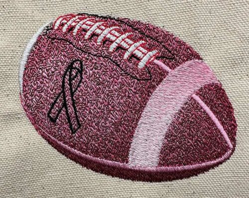 Pink Football embroidery design