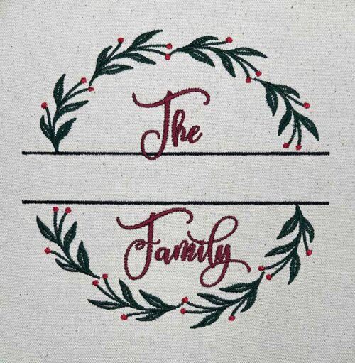 Family Frame Mono embroidery design