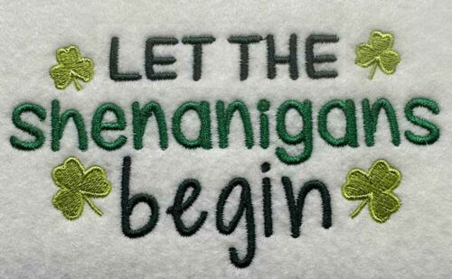 Shenanigans embroidery design