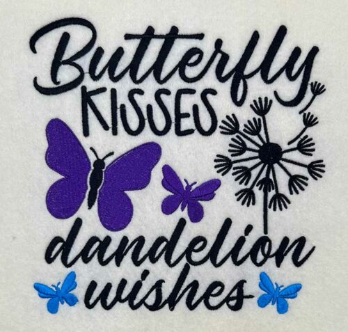 Butterlfy kisses embroidery design