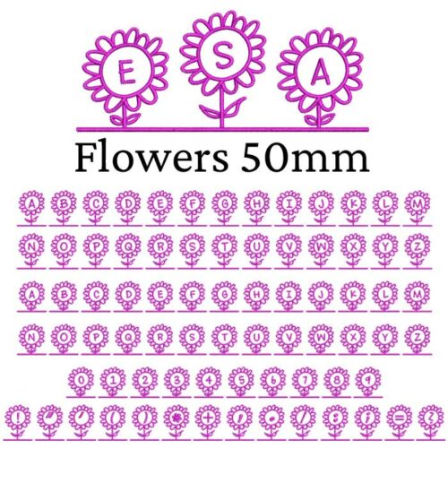 Flowers 50mm esa font