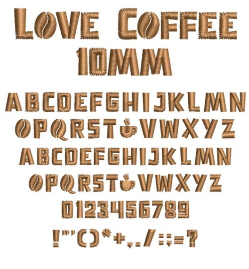 Love Coffee 10mm esa font