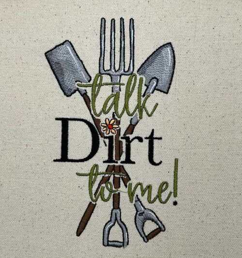 talk dirt to me embroidery design